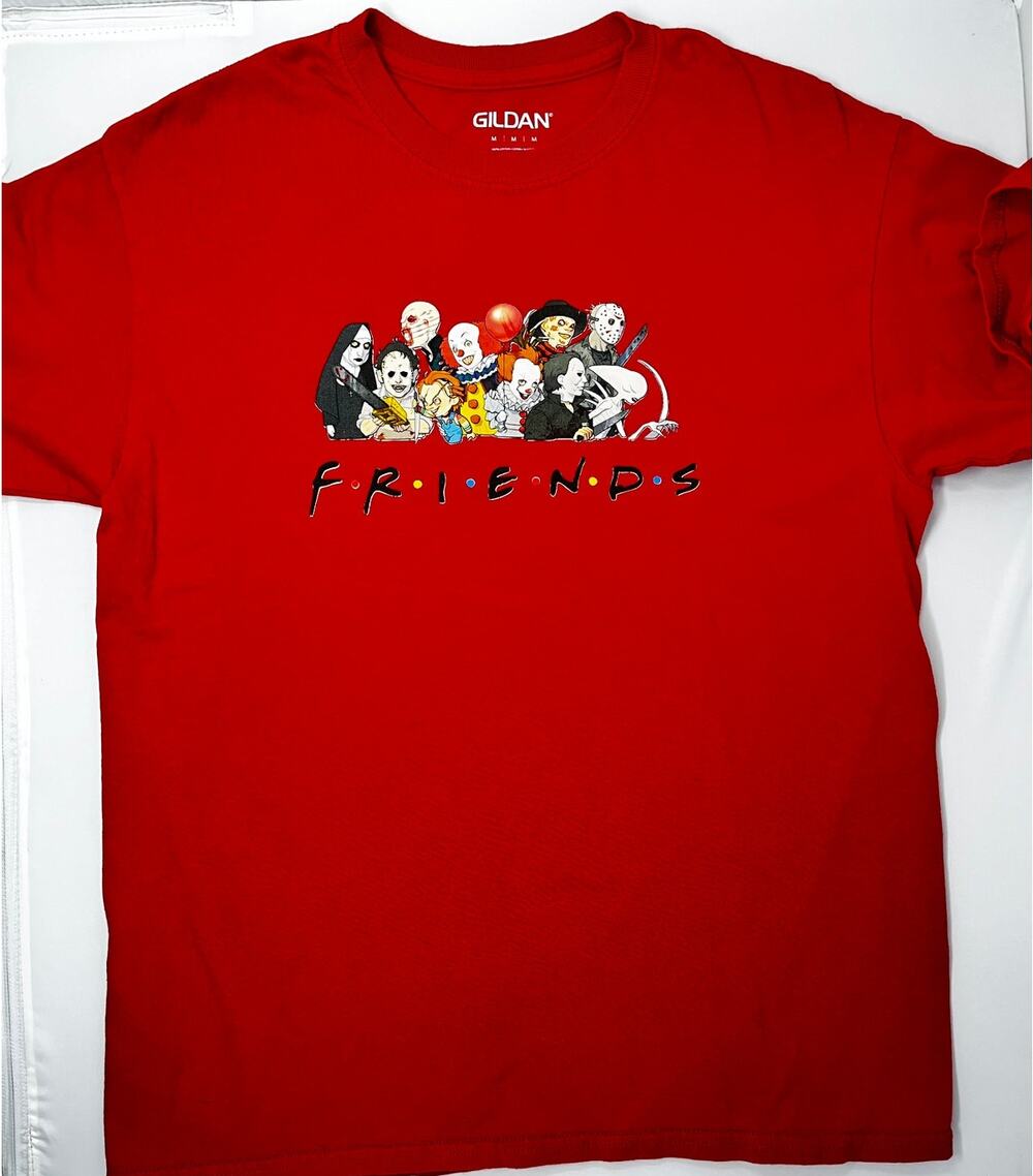 Horror Friends Red Gildan Men's Tshirt size M Pre-Owned in fair condition